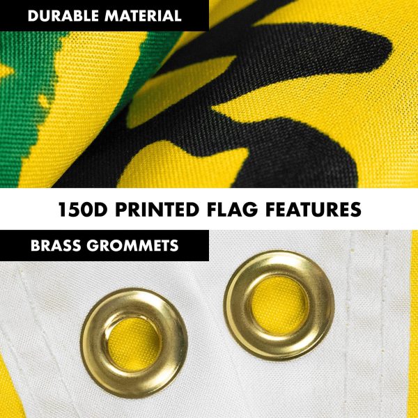 G128 Combo Pack: Flag Pole 6 FT White Tangle Free & No Step On Snek Flag 3x5ft 150D Printed Polyester - Image 4