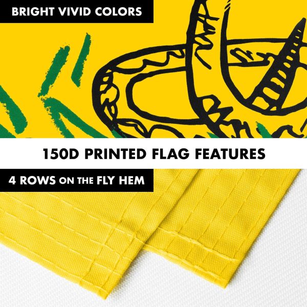 G128 Combo Pack: Flag Pole 6 FT White Tangle Free & No Step On Snek Flag 3x5ft 150D Printed Polyester - Image 5