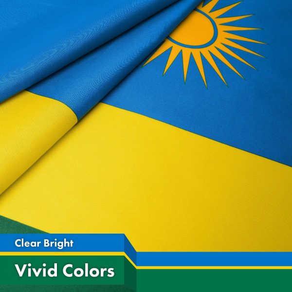 G128 Combo Pack: American USA Flag 3x5 Ft & Rwanda Rwandan Flag 3x5 Ft | Both LiteWeave Pro Series Printed 150D Polyester, Brass Grommets - Image 4