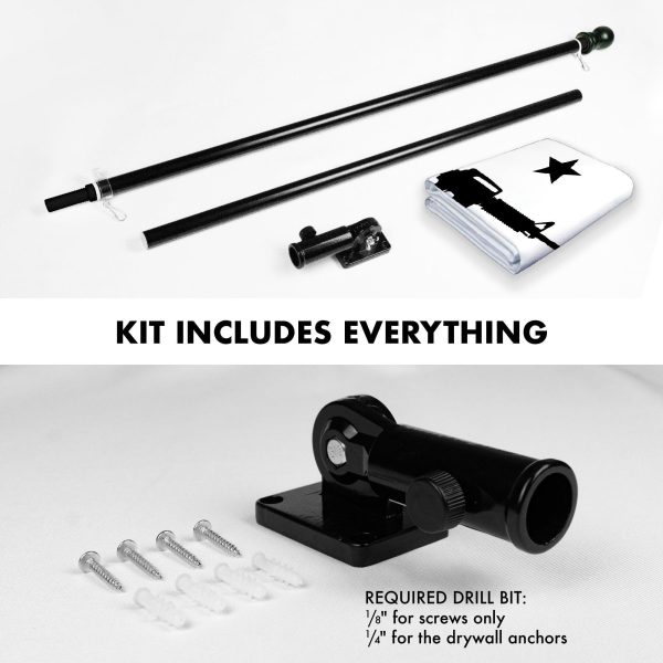 G128 Combo Pack: 6 Feet Tangle Free Spinning Flagpole (Black) Come and Take It Rifle Flag 3x5 ft Printed 150D Brass Grommets (Flag Included) Aluminum Flag Pole - Image 2