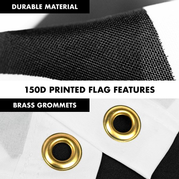 G128 Combo Pack: 6 Feet Tangle Free Spinning Flagpole (Black) Come and Take It Rifle Flag 3x5 ft Printed 150D Brass Grommets (Flag Included) Aluminum Flag Pole - Image 4