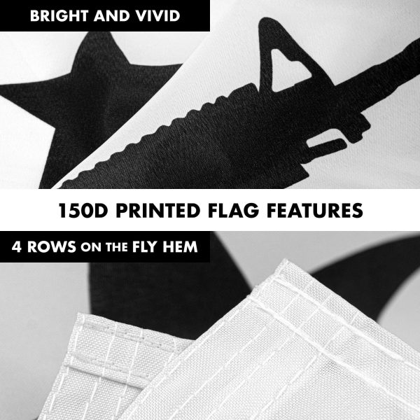 G128 Combo Pack: 6 Feet Tangle Free Spinning Flagpole (Black) Come and Take It Rifle Flag 3x5 ft Printed 150D Brass Grommets (Flag Included) Aluminum Flag Pole - Image 5