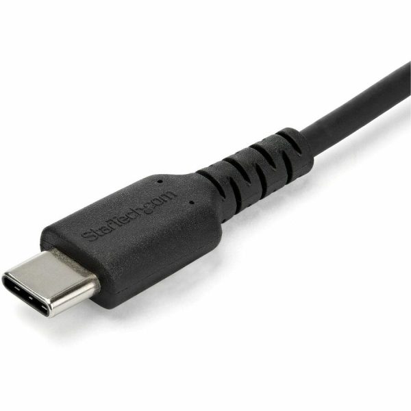 StarTech.com 1m USB A to USB C Charging Cable - Durable Fast Charge & Sync USB 2.0 to USB Type C Data Cord - Aramid Fiber M/M 3A Black - Image 3