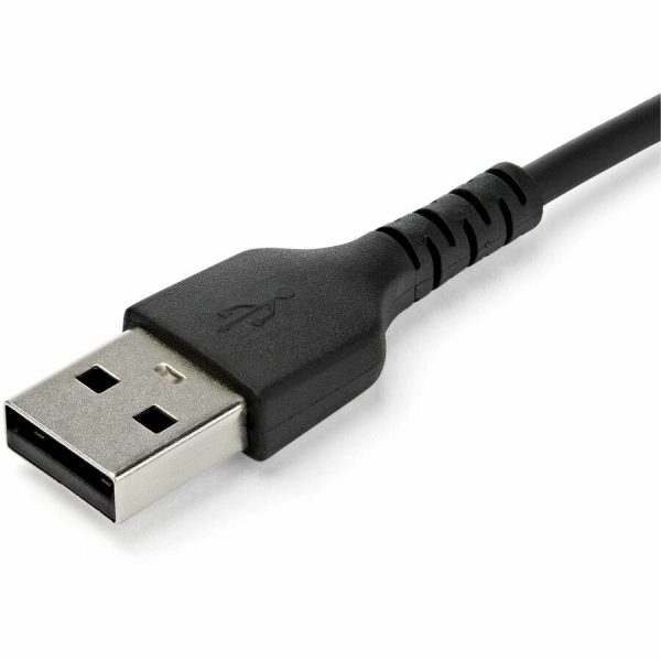 StarTech.com 1m USB A to USB C Charging Cable - Durable Fast Charge & Sync USB 2.0 to USB Type C Data Cord - Aramid Fiber M/M 3A Black - Image 4