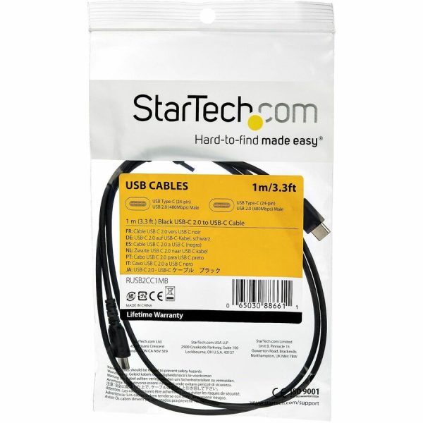 StarTech.com 1m USB A to USB C Charging Cable - Durable Fast Charge & Sync USB 2.0 to USB Type C Data Cord - Aramid Fiber M/M 3A Black - Image 7