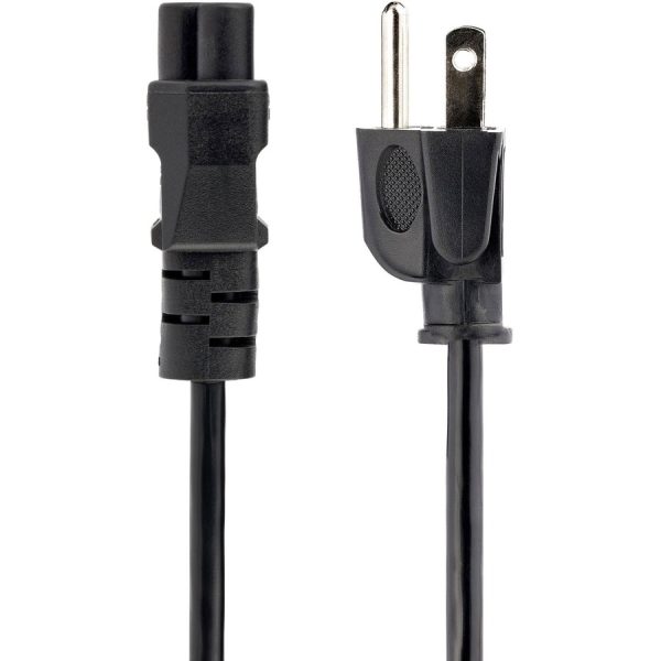 StarTech.com 10ft (3m) Laptop Power Cord, NEMA 5-15P to C5 (Clover Leaf), 10A 125V, 18AWG, Laptop Replacement Cord, Power Brick Cable - Image 2