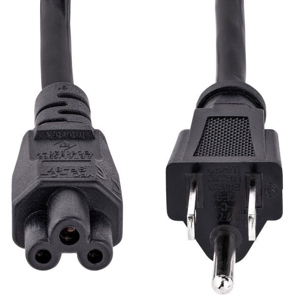 StarTech.com 10ft (3m) Laptop Power Cord, NEMA 5-15P to C5 (Clover Leaf), 10A 125V, 18AWG, Laptop Replacement Cord, Power Brick Cable - Image 3