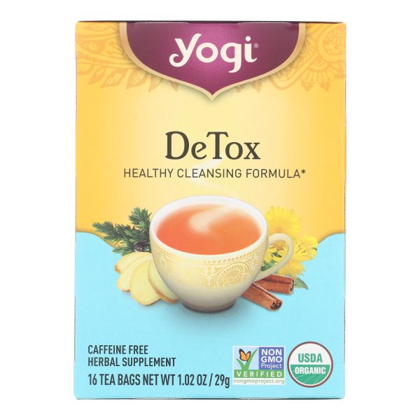 Yogi Detox Herbal Tea Caffeine Free - 16 Tea Bags - Case of 6 - Image 2