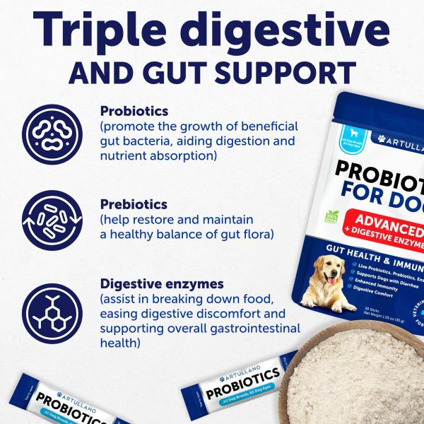 Probiotics for Dogs   Support Gut Health Itchy Skin Allergies Immunity Yeast Balance   Dog Probiotics and Digestive Enzymes   30 Sticks - Image 3