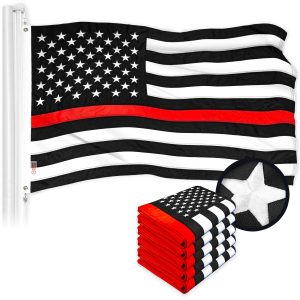 Thin Red Line State Flag 2x3FT 5-Pack Embroidered Polyester By G128