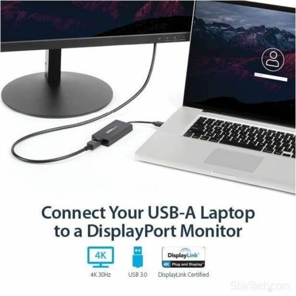 StarTech.com USB 3.0 to DisplayPort Adapter, 4K 30Hz UHD, USB to DP Display Adapter, External Video/Graphics Card for Mac & Windows - Image 2