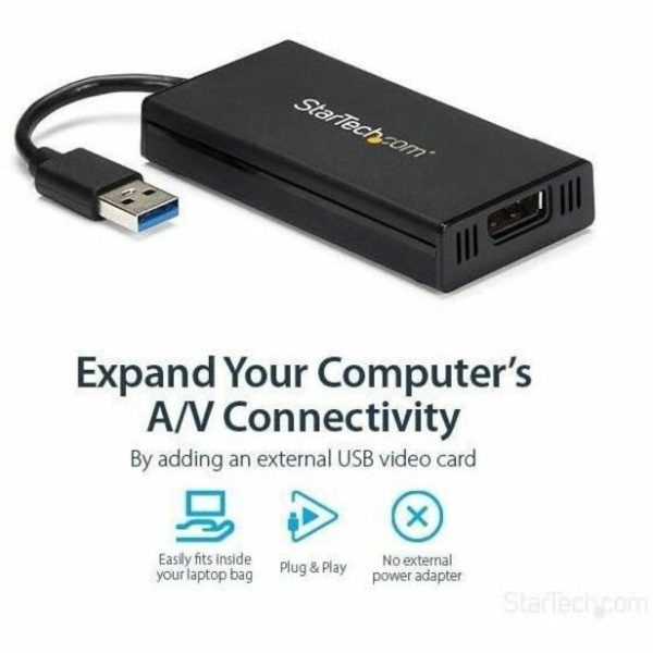 StarTech.com USB 3.0 to DisplayPort Adapter, 4K 30Hz UHD, USB to DP Display Adapter, External Video/Graphics Card for Mac & Windows - Image 3
