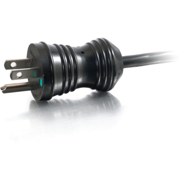 C2G 8ft 16 AWG Coiled Hospital Grade Power Cord (NEMA 5-15P to IEC320C13) - Black - Image 2