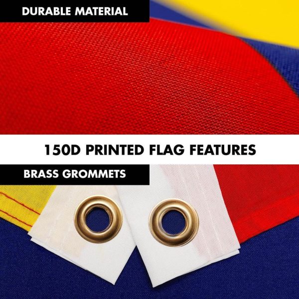 G128 Combo Pack: 6 Ft Tangle Free Spinning Flagpole (Black) & Venezuela Flag 3x5 Ft Printed 150D Polyester, Brass Grommets (Flag Included) Aluminum Flag Pole - Image 4
