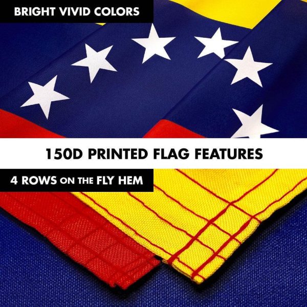 G128 Combo Pack: 6 Ft Tangle Free Spinning Flagpole (Black) & Venezuela Flag 3x5 Ft Printed 150D Polyester, Brass Grommets (Flag Included) Aluminum Flag Pole - Image 5