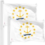 G128 2 Pack: Rhode Island RI State Flag | 3x5 Ft | Printed 150D Polyester - Indoor/Outdoor, Vibrant Colors, Brass Grommets, Quality Polyester, Much Thicker More Durable Than 100D 75D Polyester