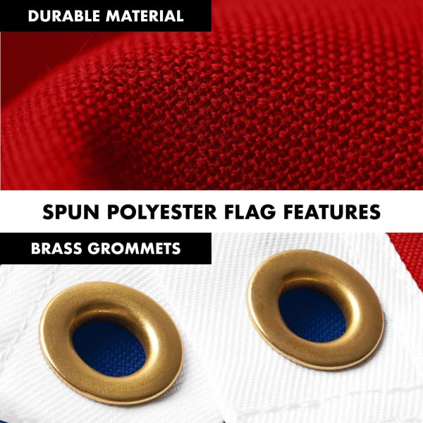 G128 Combo Pack: 5 Ft Tangle Free Spinning Flagpole (Silver) & Georgia Flag 2x3 Ft Embroidered 220GSM Spun Polyester, Brass Grommets (Flag Included) Aluminum Flag Pole - Image 4