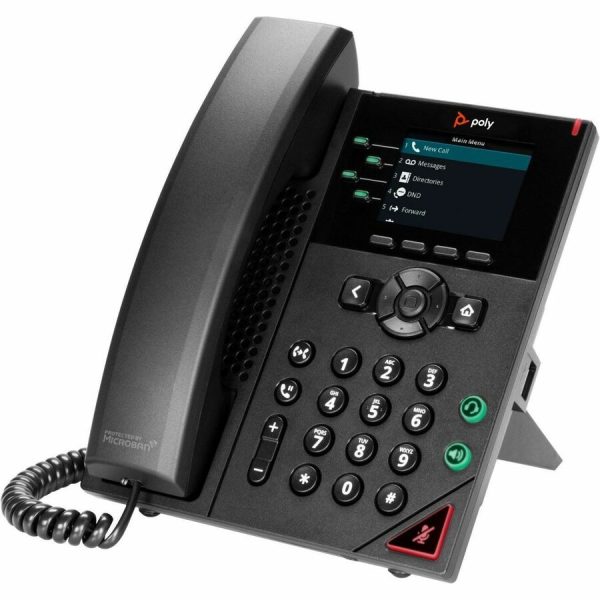 Poly VVX 250 IP Phone - Corded - Corded - Desktop, Wall Mountable - Black - Image 3