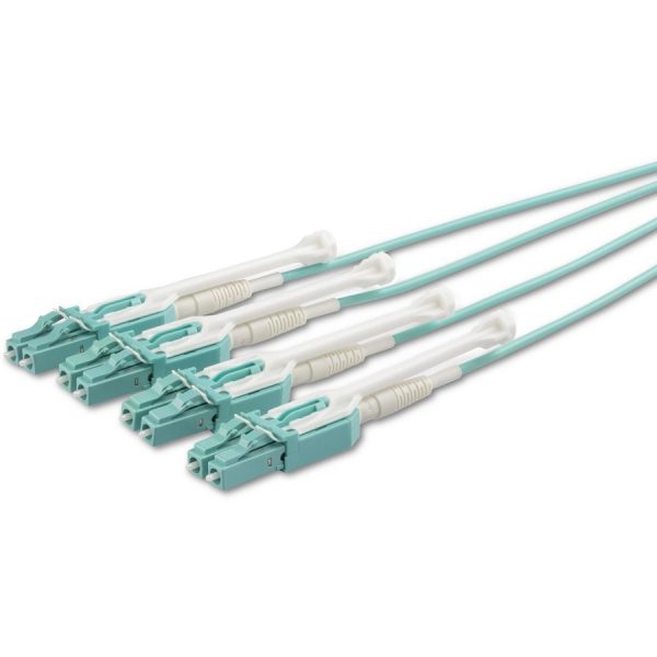 StarTech.com 5m (16.4ft) MTP(F)/PC to 4x LC/PC Duplex Breakout OM3 Multimode Fiber Optic Cable, 40G, Low Insertion Loss, Fiber Jumper Cord - Image 3