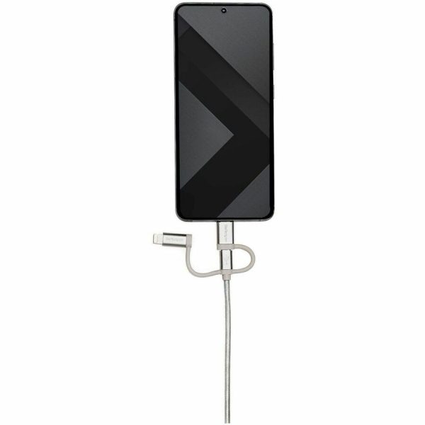 StarTech.com 1m USB Multi Charging Cable - Braided - Apple MFi Certified - USB 2.0 - Charge 1x device at a time - For USB-C or Lightning devices attach the corresponding connector of the cable to the Micro-USB connector and plug into your device - For Micro-USB devices plug the middle connector into your device - Image 7