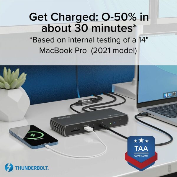 Plugable Thunderbolt 4 Dock with 100W Charging, Thunderbolt Certified, 3x Thunderbolt Ports - Image 3