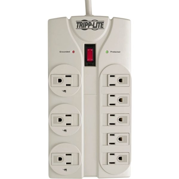 Eaton Tripp Lite Series Protect It! 8-Outlet Surge Protector, 25 ft. Cord with Right-Angle Plug, 1440 Joules, Diagnostic LEDs, Light Gray Housing - Image 2