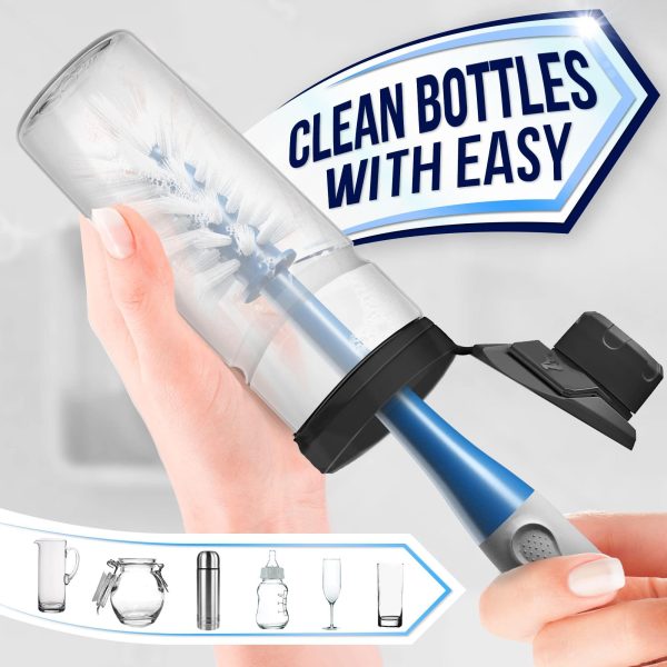 Dish Brush Set of 3 with Bottle Water Brush Dish Scrub Brush and Scrubber Brush   Kitchen Scrub Brushes Ergonomic Non Slip Long Handle for Cleaning Cleaner Wash Sink Dishes Bottle Cup Glass Pot - Image 6