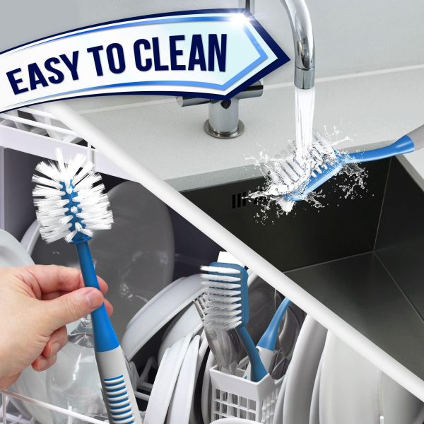 Dish Brush Set of 3 with Bottle Water Brush Dish Scrub Brush and Scrubber Brush   Kitchen Scrub Brushes Ergonomic Non Slip Long Handle for Cleaning Cleaner Wash Sink Dishes Bottle Cup Glass Pot - Image 7