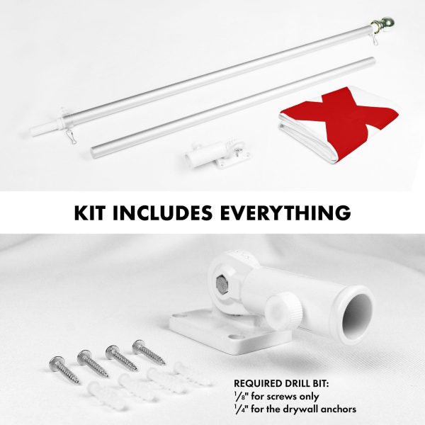 G128 Combo Pack: 6 Ft Tangle Free Aluminum Spinning Flagpole (Silver) & Alabama AL State Flag 3x5 Ft, Double ToughWeave Series Double Sided Embroidered 210D Polyester | Pole with Flag Included - Image 2