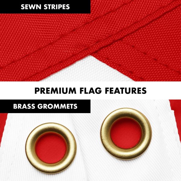 G128 Combo Pack: 6 Ft Tangle Free Aluminum Spinning Flagpole (Silver) & Alabama AL State Flag 3x5 Ft, Double ToughWeave Series Double Sided Embroidered 210D Polyester | Pole with Flag Included - Image 4