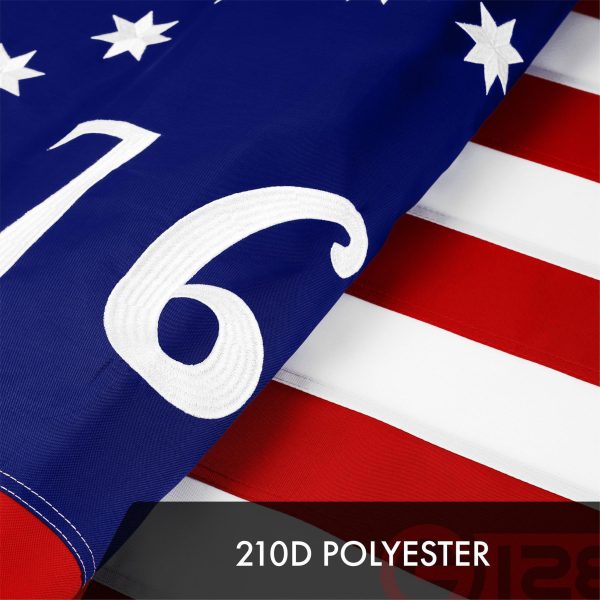 G128 3 Pack: Bennington 76 Flag | 5x8 Ft | ToughWeave Series Embroidered 300D Polyester | Historical Flag, Embroidered Design, Indoor/Outdoor, Brass Grommets - Image 4