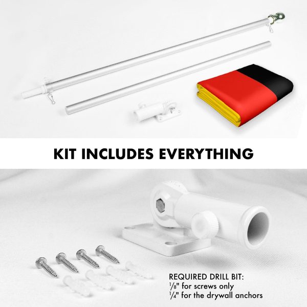 G128 Combo Pack: 6 Feet Tangle Free Spinning Flagpole (Silver) Germany German Flag 3x5 ft Printed 150D Brass Grommets (Flag Included) Aluminum Flag Pole - Image 2
