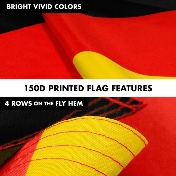 G128 Combo Pack: 6 Feet Tangle Free Spinning Flagpole (Silver) Germany German Flag 3x5 ft Printed 150D Brass Grommets (Flag Included) Aluminum Flag Pole - Image 5