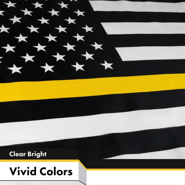 Thin Yellow Line American Flag 3x5 Ft 3-Pack Printed 150D Polyester By G128 - Image 3