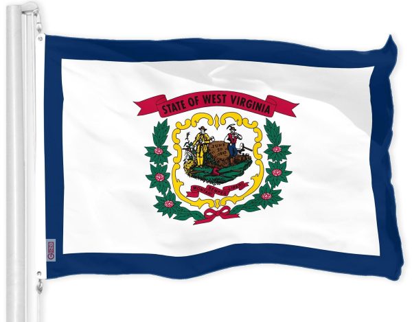 G128 West Virginia WV State Flag | 3x5 Ft | LiteWeave Pro Series Printed 150D Polyester | Indoor/Outdoor, Vibrant Colors, Brass Grommets, Thicker and More Durable Than 100D 75D Polyester