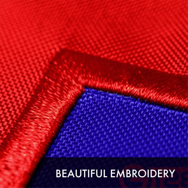 G128 Combo Pack: American USA Flag 5x8 Ft & Christian Flag 5x8 Ft | Both ToughWeave Series Embroidered 300D Polyester, Embroidered Design, Indoor/Outdoor, Brass Grommets - Image 4