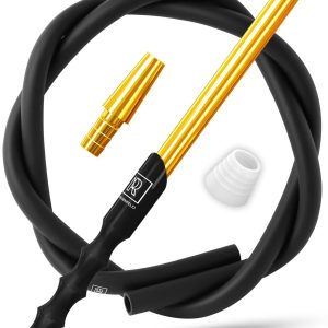 Premium Hookah Hose with Mouthpiece   60 Long Silicone Water Pipe Hose Washable with 15 Aluminum Easy Grip Mouthpiece   Modern Design Handle Won't Rust or Ghost Hookah Hose Silicone