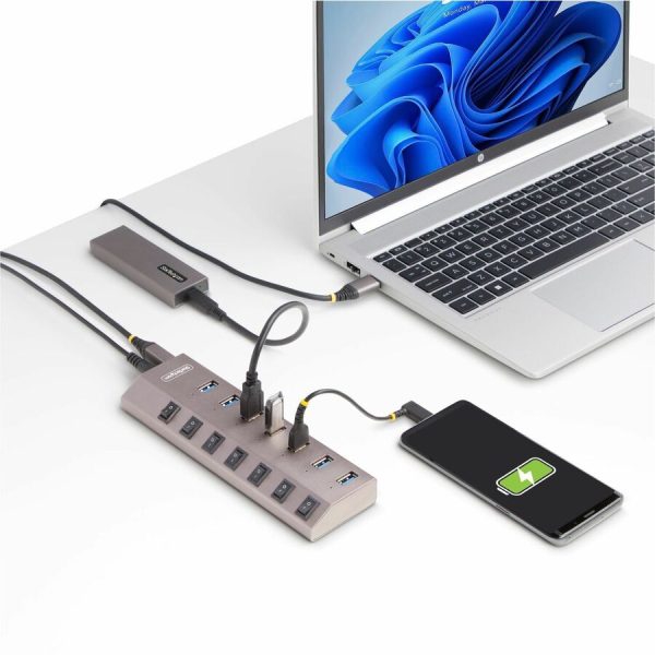 StarTech.com 7-Port Self-Powered USB-C Hub with Individual On/Off Switch, Desktop/Laptop USB-C to USB-A Hub, USB Type C Hub w/Power Supply - Image 7