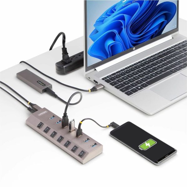 StarTech.com 7-Port Self-Powered USB-C Hub with Individual On/Off Switch, Desktop/Laptop USB-C to USB-A Hub, USB Type C Hub w/Power Supply - Image 8