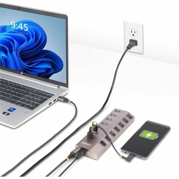 StarTech.com 7-Port Self-Powered USB-C Hub with Individual On/Off Switch, Desktop/Laptop USB-C to USB-A Hub, USB Type C Hub w/Power Supply - Image 9
