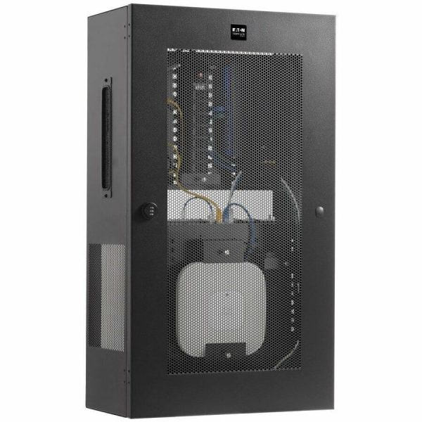 Eaton Tripp Lite Series SmartRack 5U Low-Profile Vertical-Mount Switch-Depth Wall-Mount Structured Wiring Enclosure, Adjustable Equipment Brackets - Image 7