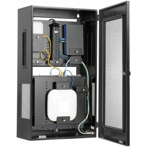 Eaton Tripp Lite Series SmartRack 5U Low-Profile Vertical-Mount Switch-Depth Wall-Mount Structured Wiring Enclosure, Adjustable Equipment Brackets - Image 9
