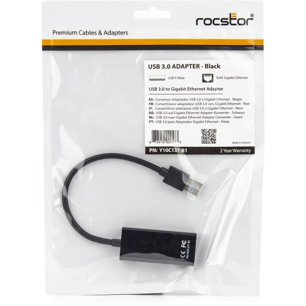Rocstor Premium USB 3.0 to Gigabit Ethernet NIC Network Adapter - Image 5