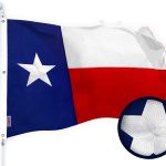 G128 - Texas State Flag 5x8ft Embroidered Stars Sewn Stripes Heavy Duty 220GSM Tough Spun Polyester Quality with Brass Grommets