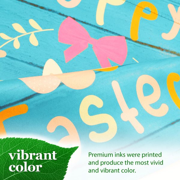 G128 Garden Flag Happy Easter Rabbit Gnome with Eggs 12"x18" Blockout Fabric - Image 6