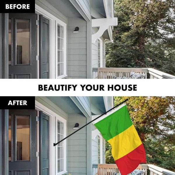 Flag Pole 6FT Black Tangle Free & Mali Malian Flag 3x5 Ft Combo Printed 150D Polyester By G128 - Image 3