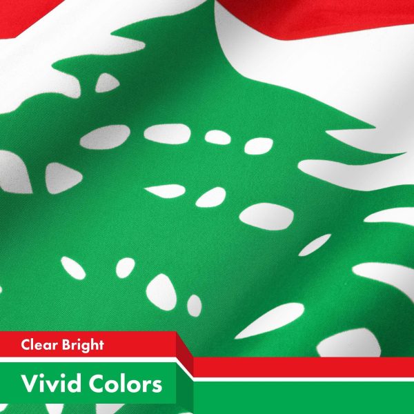 G128 Combo Pack: American USA Flag 3x5 Ft & Lebanon Lebanese Flag 3x5 Ft, Both Printed 150D Polyester, Indoor/Outdoor, Brass Grommets - Image 4