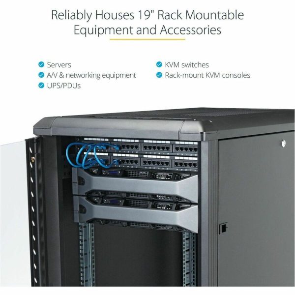 StarTech.com 22U 36in Knock-Down Server Rack Cabinet with Caster - Image 4