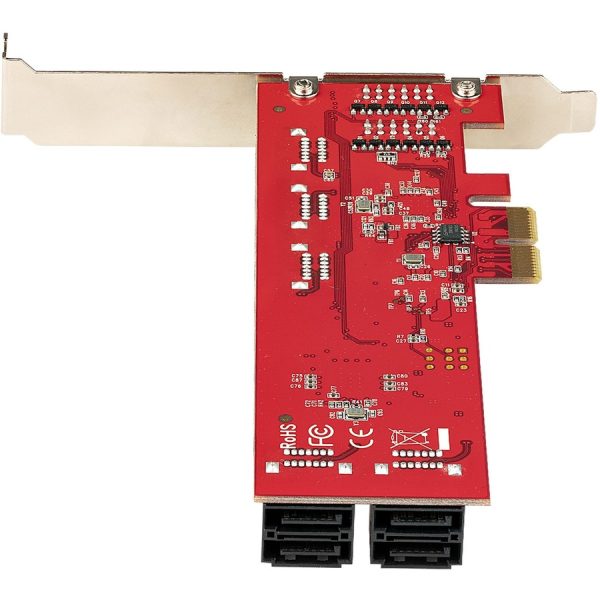 StarTech.com SATA PCIe Card, 10 Port PCIe SATA Expansion Card, 6Gbps SATA Adapter, Stacked SATA Connectors, PCI Express to SATA Converter - Image 2