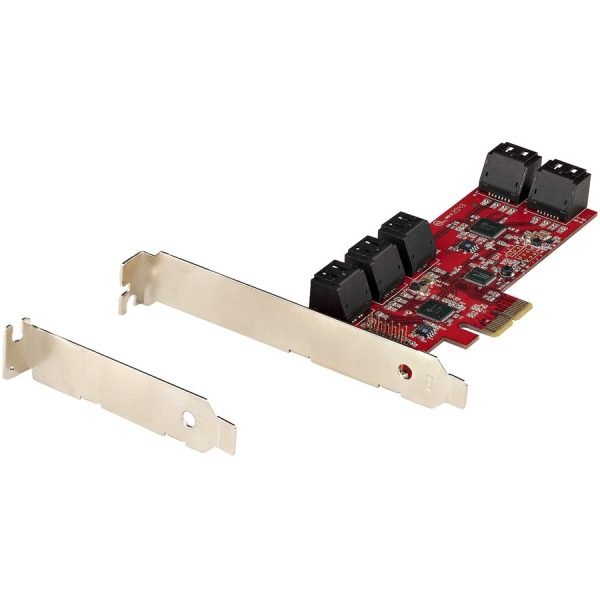 StarTech.com SATA PCIe Card, 10 Port PCIe SATA Expansion Card, 6Gbps SATA Adapter, Stacked SATA Connectors, PCI Express to SATA Converter - Image 3